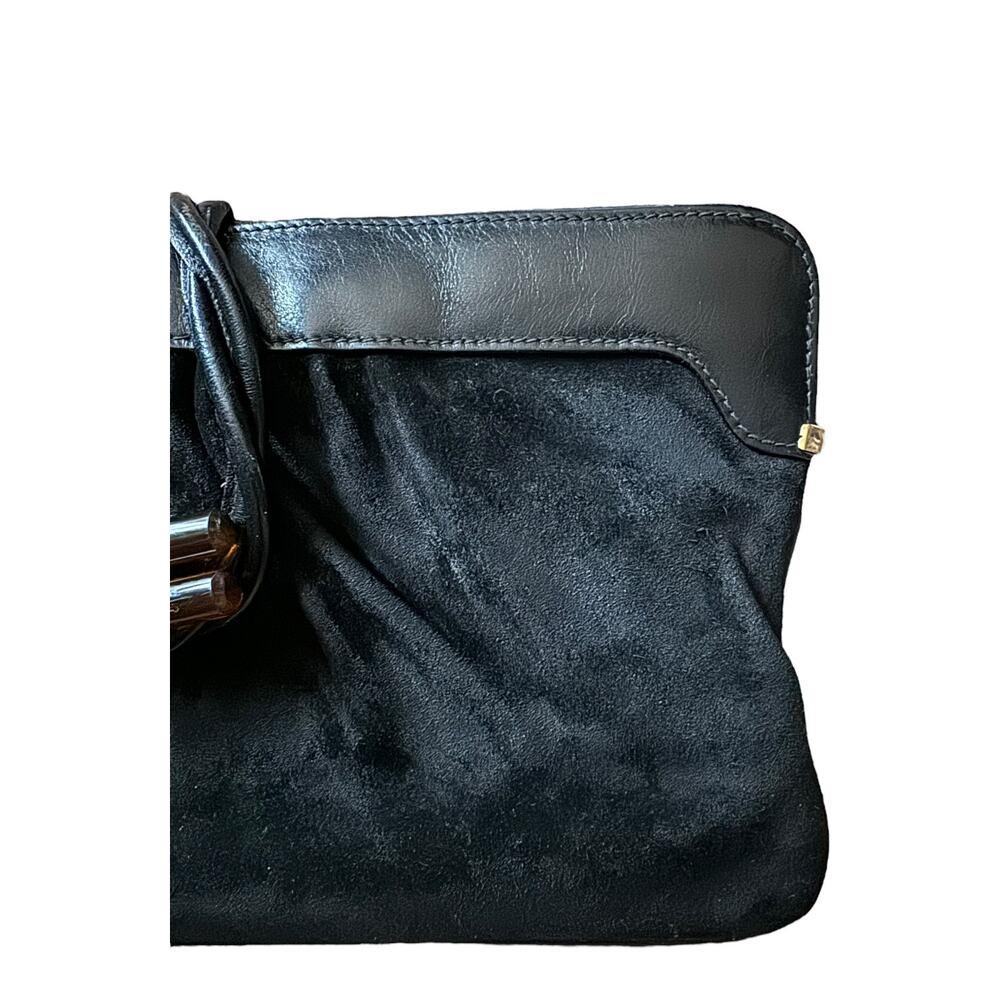1960s Bloomingdale’s Black Suede Leather Clutch Bag - Picture 4 of 12